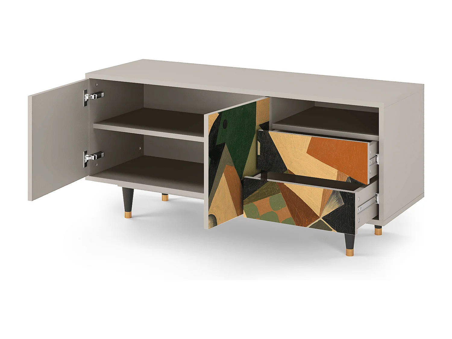 TV-Möbel - 125х56х41 cm - T7 - Glass and Checkerboard, Sand