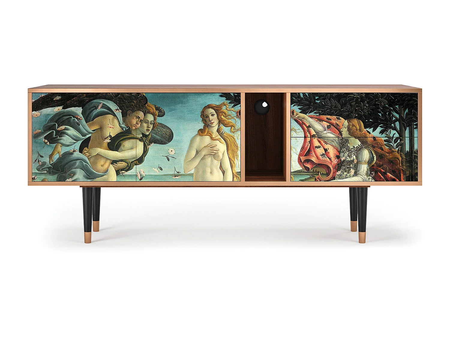 Szafka RTV - 170х69х48 cm - T1 - The Birth of Venus, Orzech