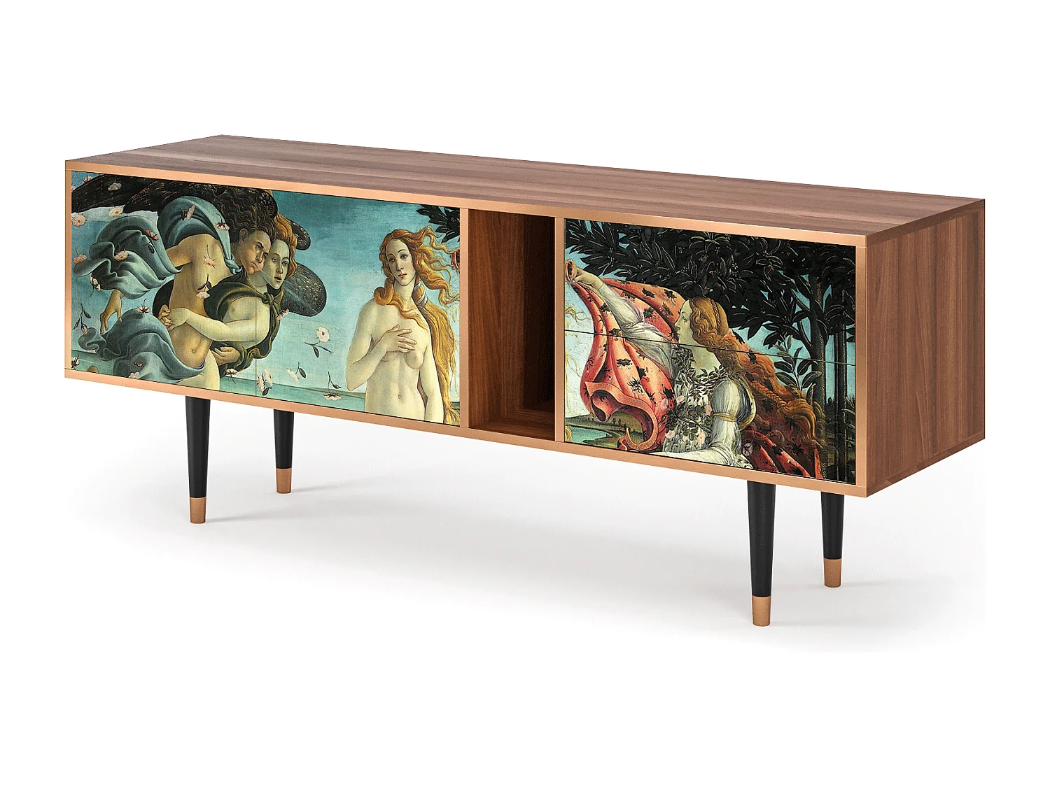 Szafka RTV - 170х69х48 cm - T1 - The Birth of Venus, Orzech