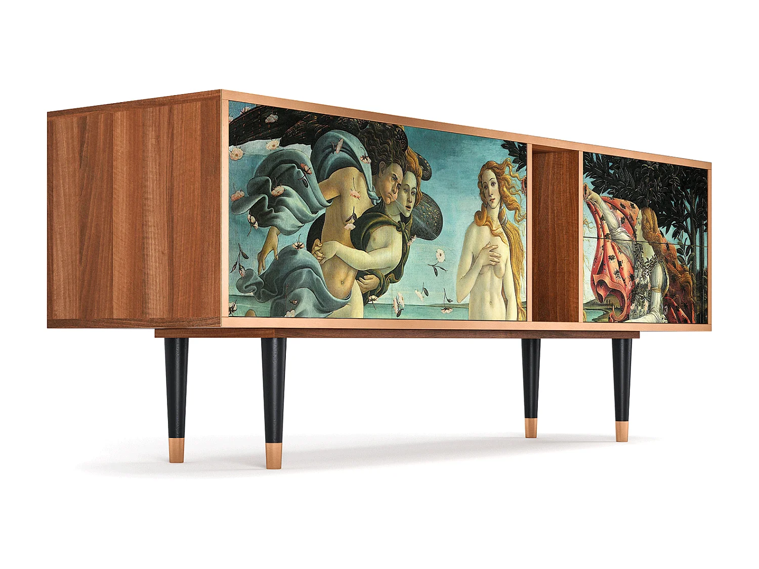 Szafka RTV - 170х69х48 cm - T1 - The Birth of Venus, Orzech