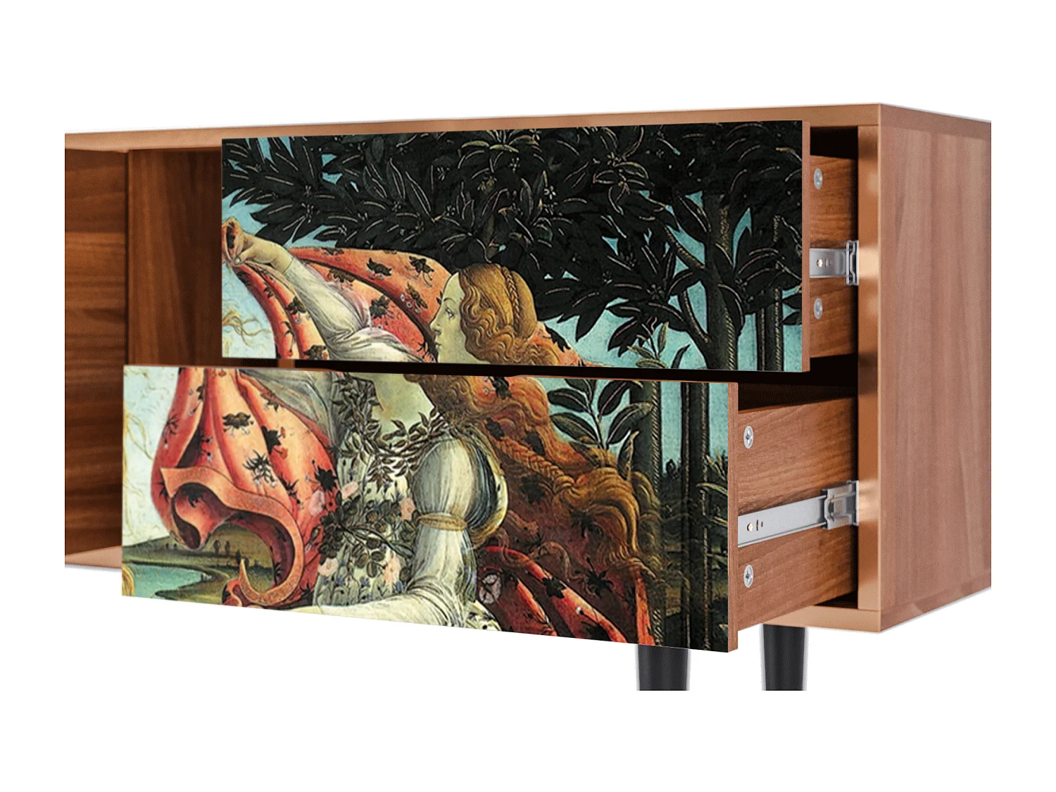 Szafka RTV - 170х69х48 cm - T1 - The Birth of Venus, Orzech