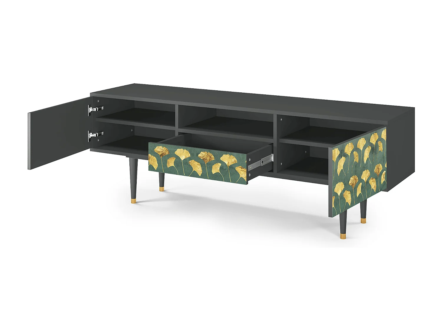 Meuble TV - 170х59х41 cm - T6 - Gingko leaves, Anthracite