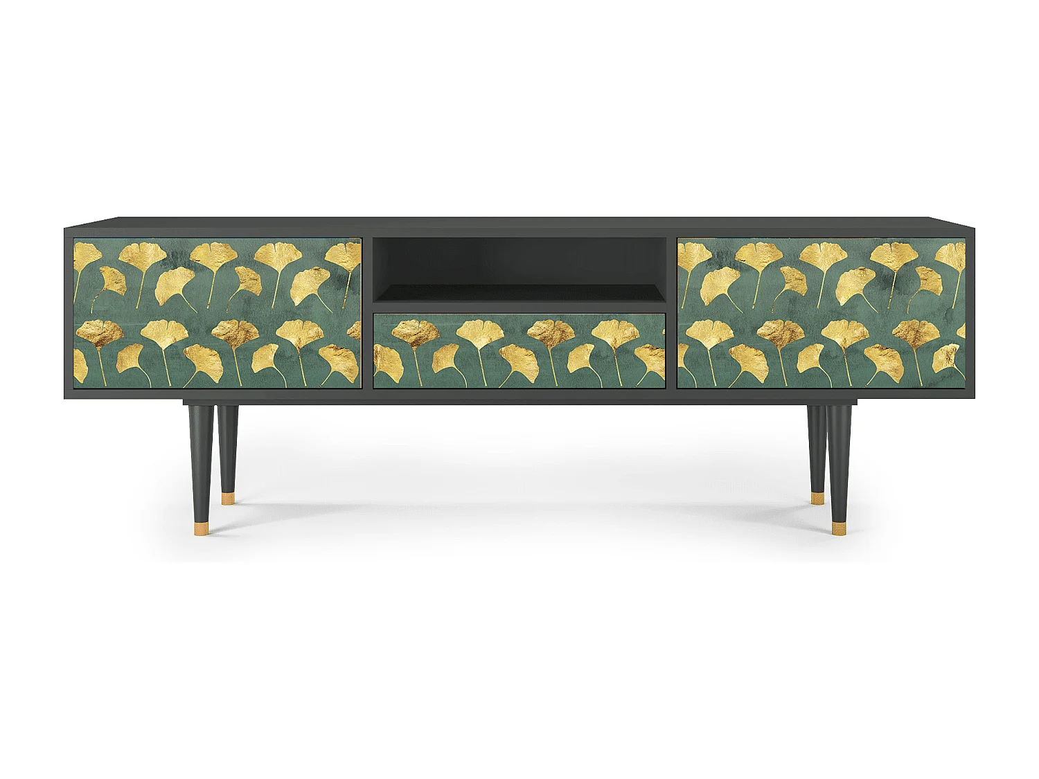 Mobile TV - 170х59х41 cm - T6 - Gingko leaves, Antracite