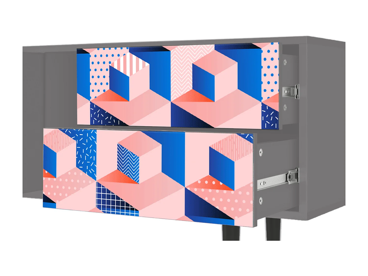 Mueble de TV - 170х69х48 cm - T1 - Pinky Squares, Gris