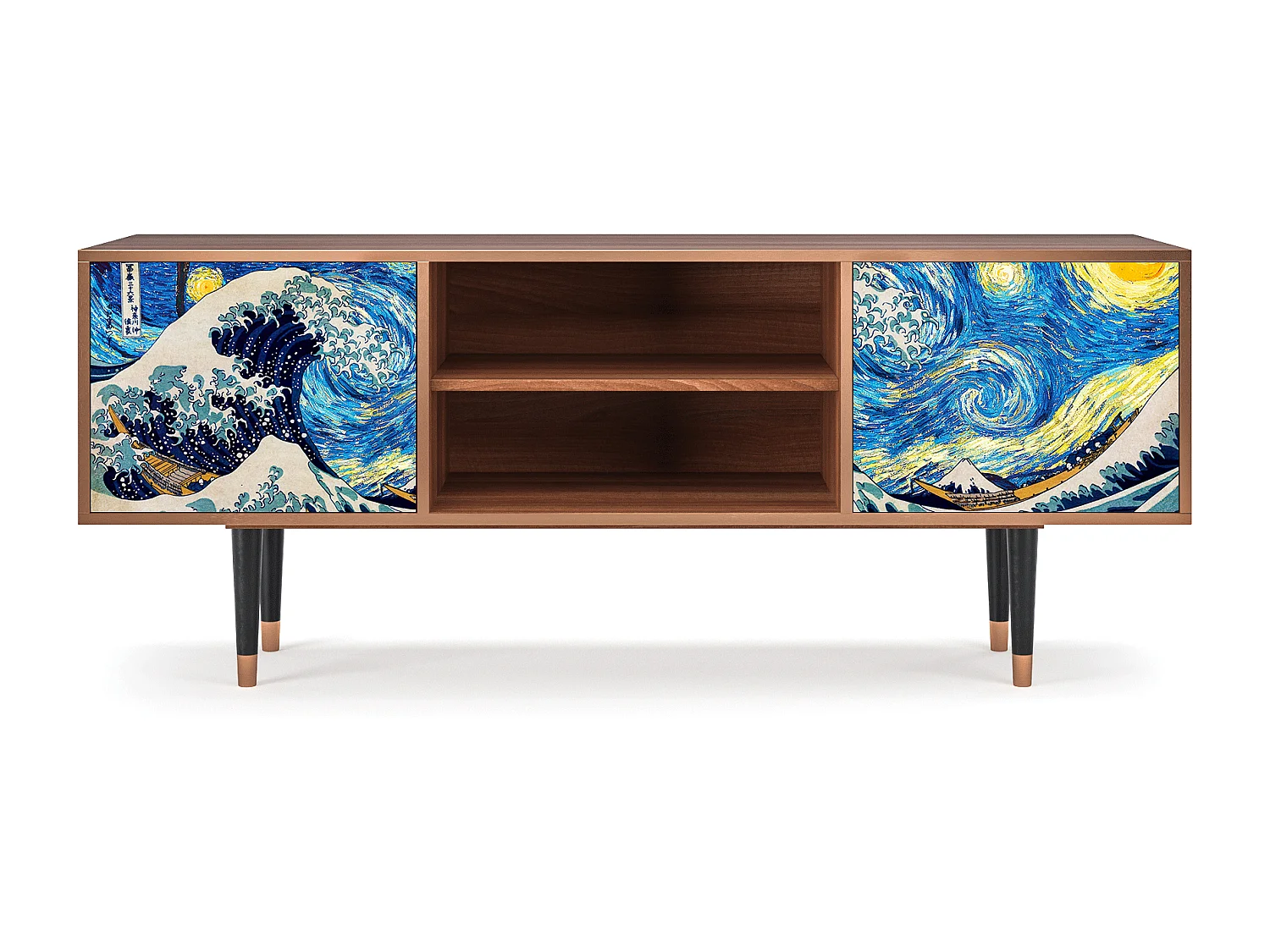 Meuble TV - 170х69х48 cm - T2 - Great Wave, Noyer