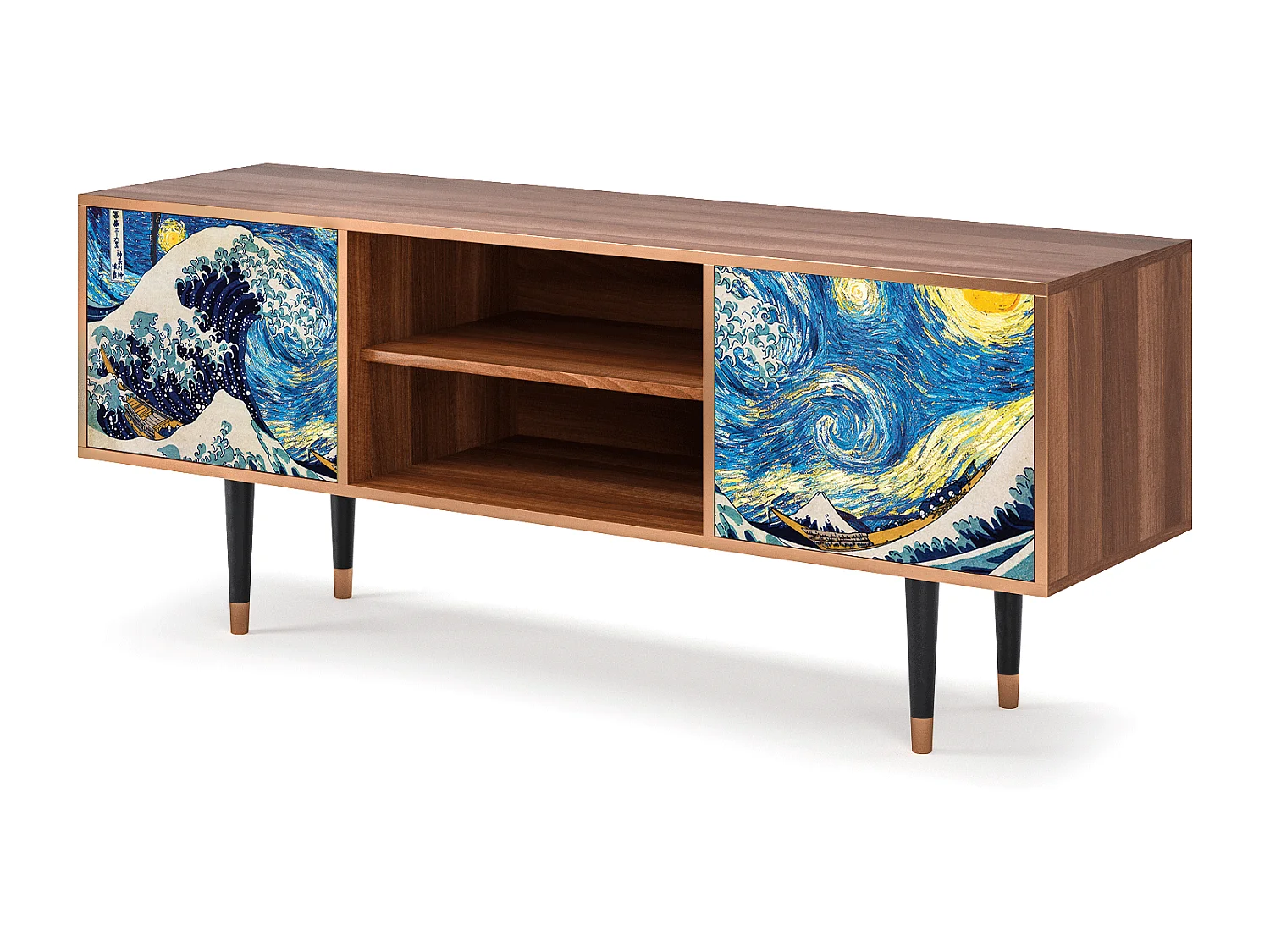 Meuble TV - 170х69х48 cm - T2 - Great Wave, Noyer