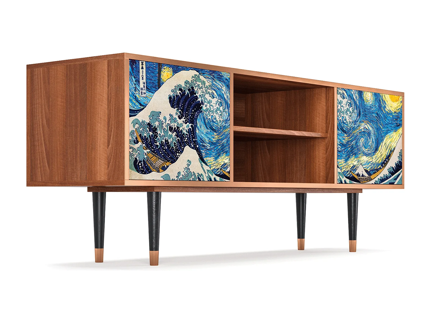 Meuble TV - 170х69х48 cm - T2 - Great Wave, Noyer