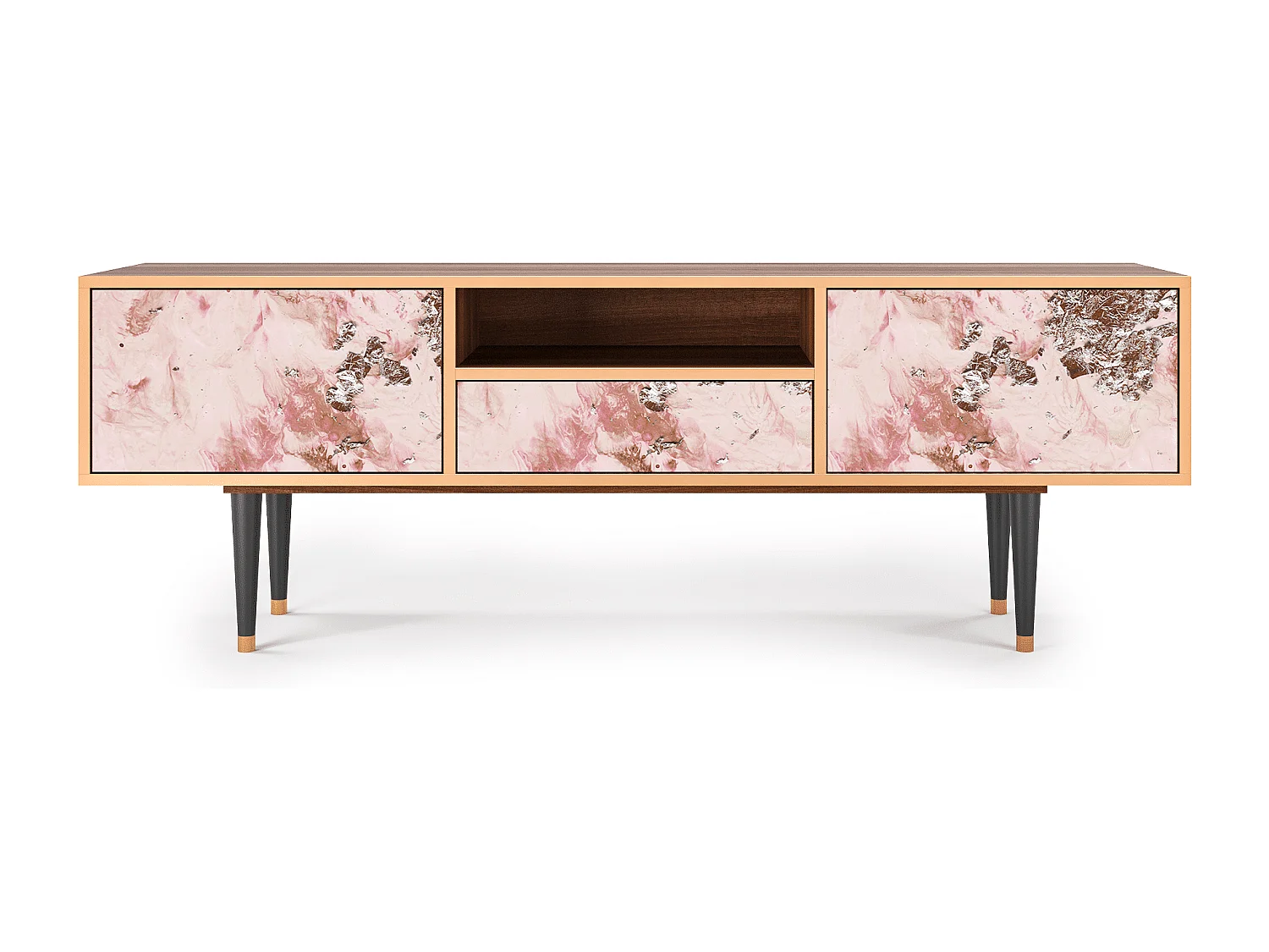 Szafka RTV - 170х59х41 cm - T6 - Cotton Candy, Orzech