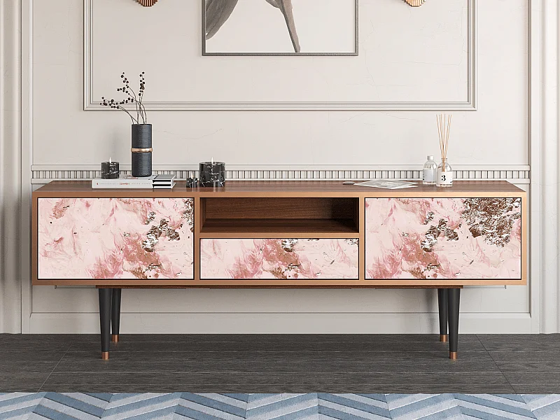 Meuble TV - 170х59х41 cm - T6 - Cotton Candy, Noyer