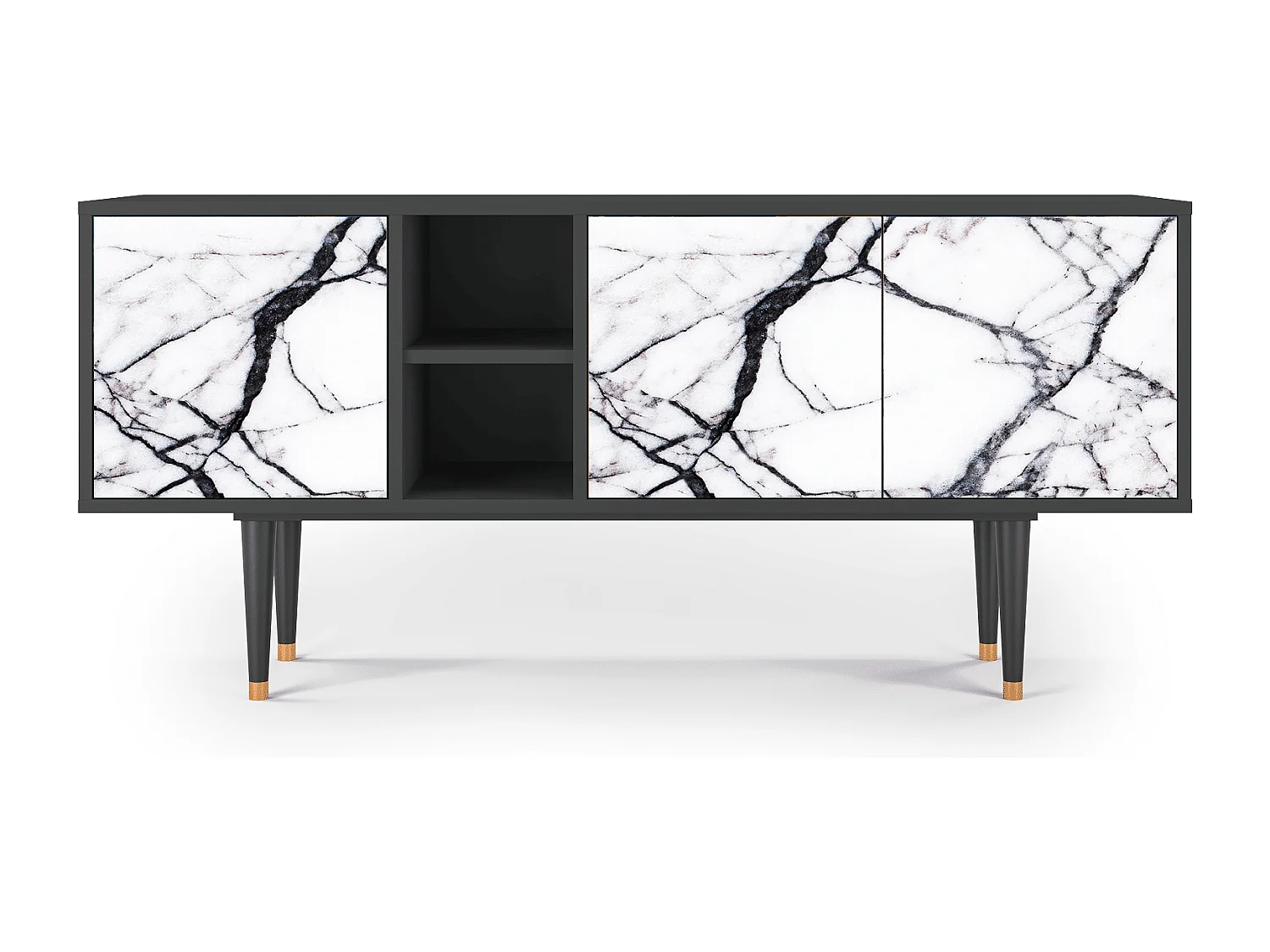 Szafka RTV - 150х69х41 cm - T5 - Raven Marble, Antracyt