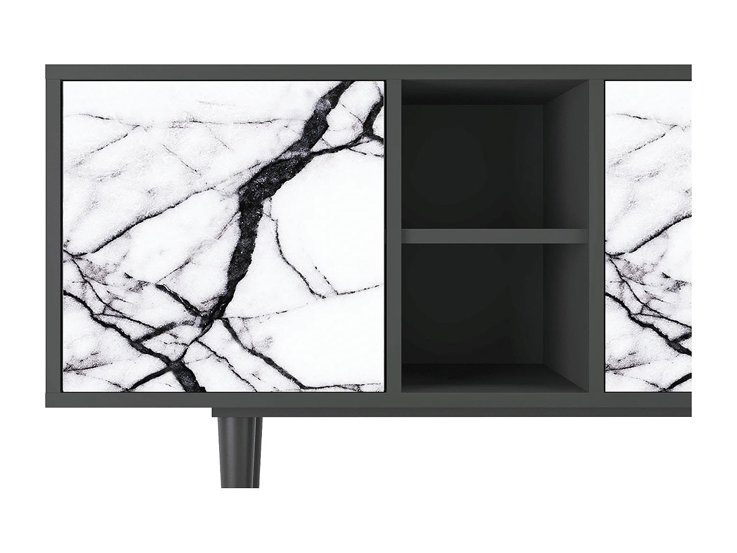 Szafka RTV - 150х69х41 cm - T5 - Raven Marble, Antracyt