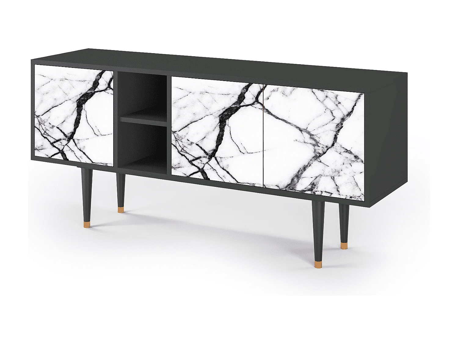 Mueble de TV - 150х69х41 cm - T5 - Raven Marble, Antracite