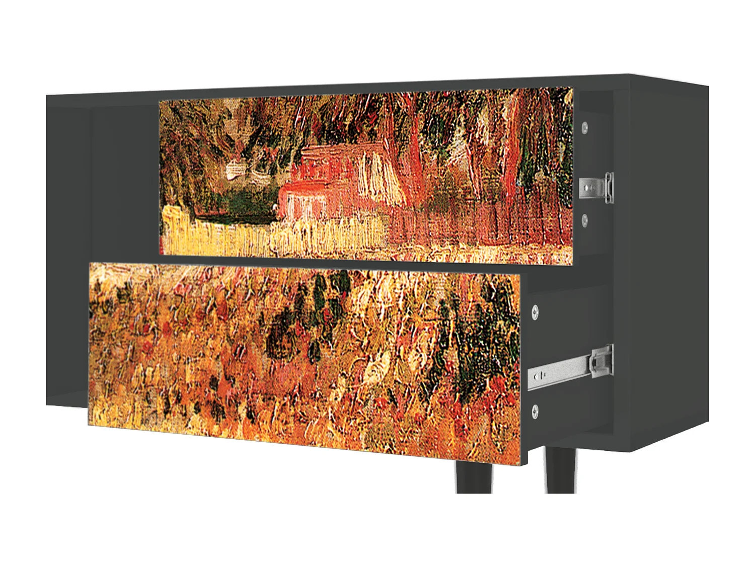 TV-meubel - 170х69х48 cm - T1 - The Banks, Antraciet