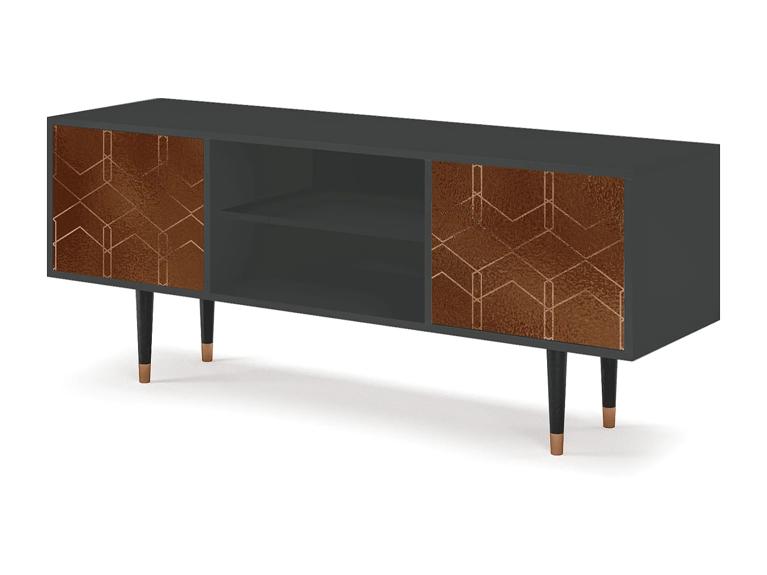 Szafka RTV - 170х69х48 cm - T2 - Chocolate Bar, Antracyt