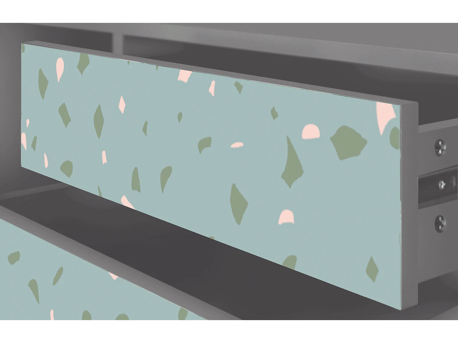 Szafka RTV - 170х59х48 cm - T4 - Blue Drops, Szary