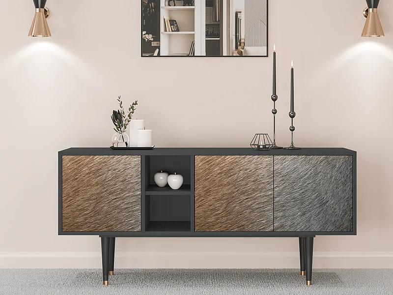 Mueble de TV - 150х69х41 cm - T5 - Peanut Hair, Antracite