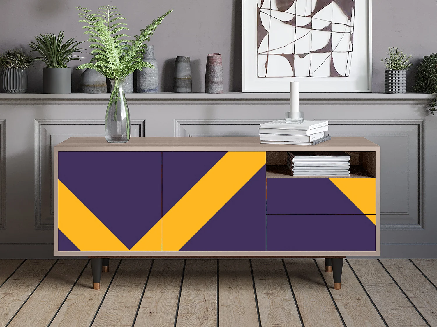 Meuble TV - 125х56х41 cm - T7 - The Brightest Way, Latte