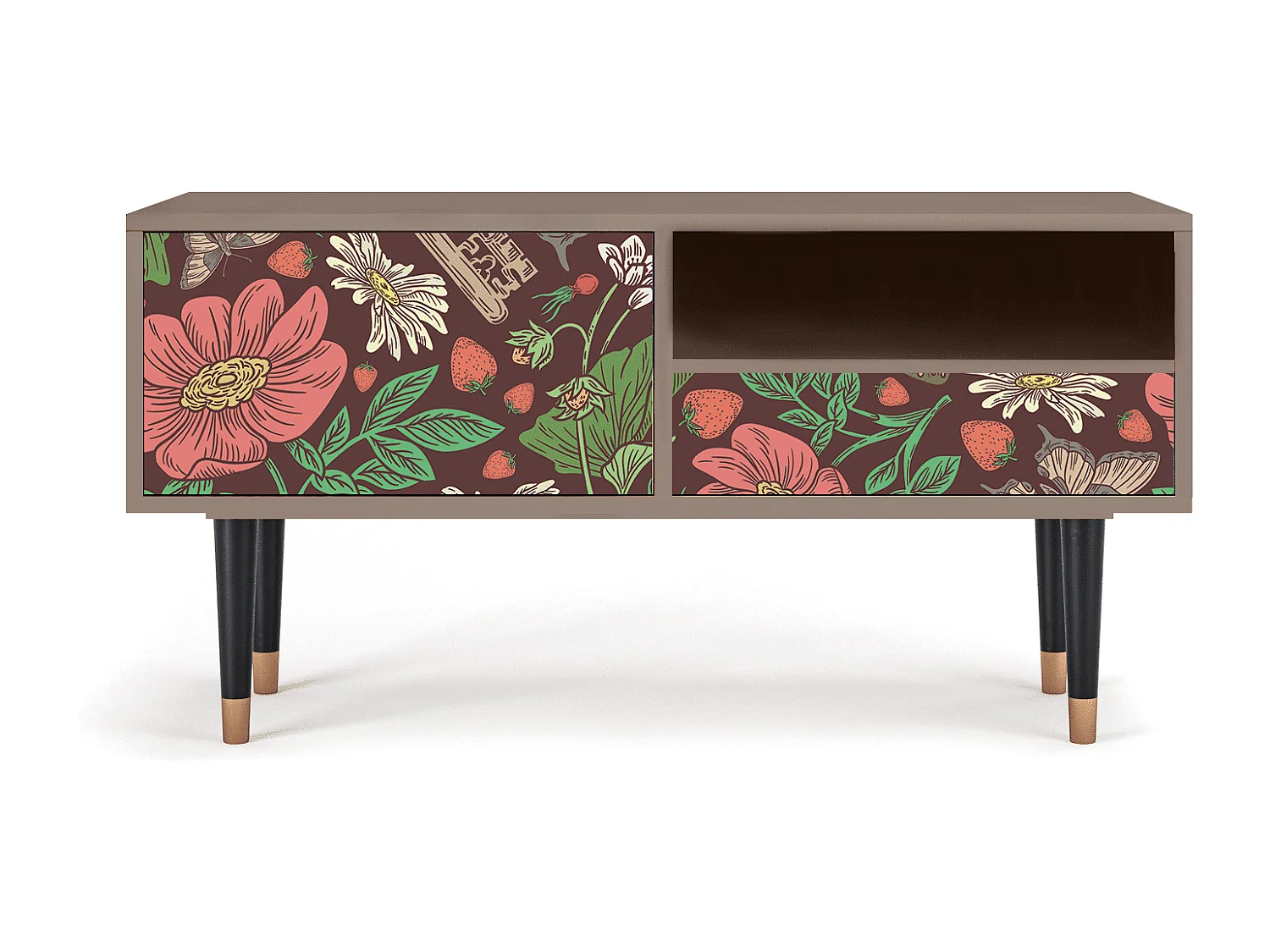 Mueble de TV - 115х59х48 cm - T3 - Alice in Wonderland, Latte