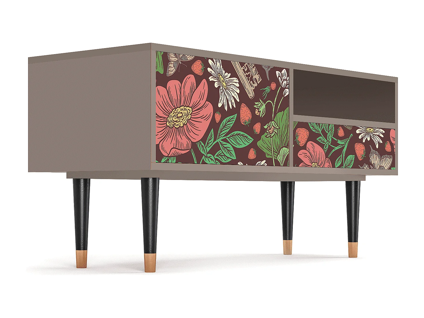 Mueble de TV - 115х59х48 cm - T3 - Alice in Wonderland, Latte