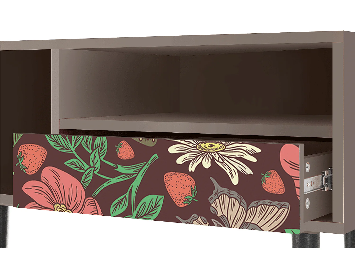 Mueble de TV - 115х59х48 cm - T3 - Alice in Wonderland, Latte