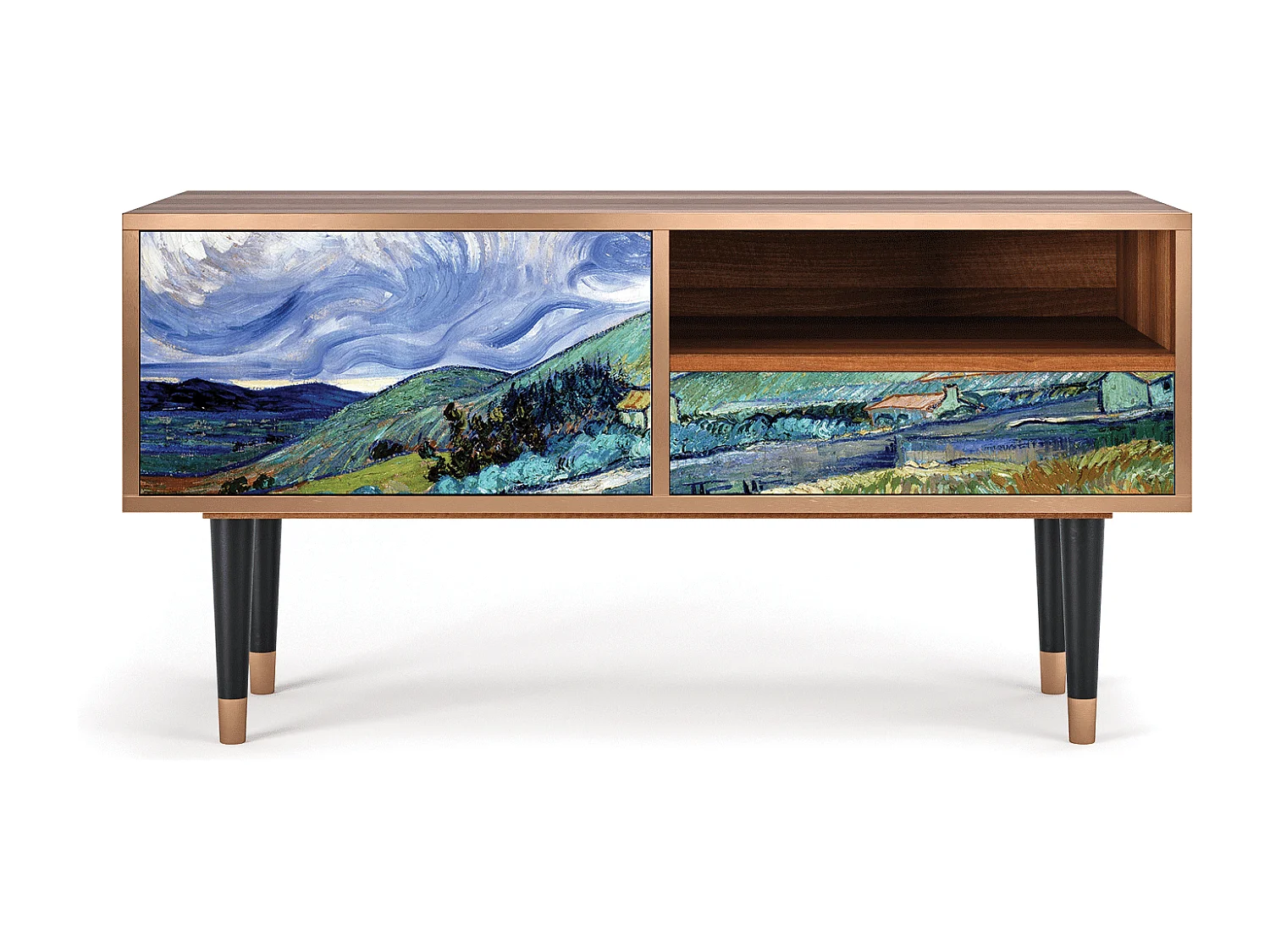 Meuble TV - 115х59х48 cm - T3 - Landscape, Noyer