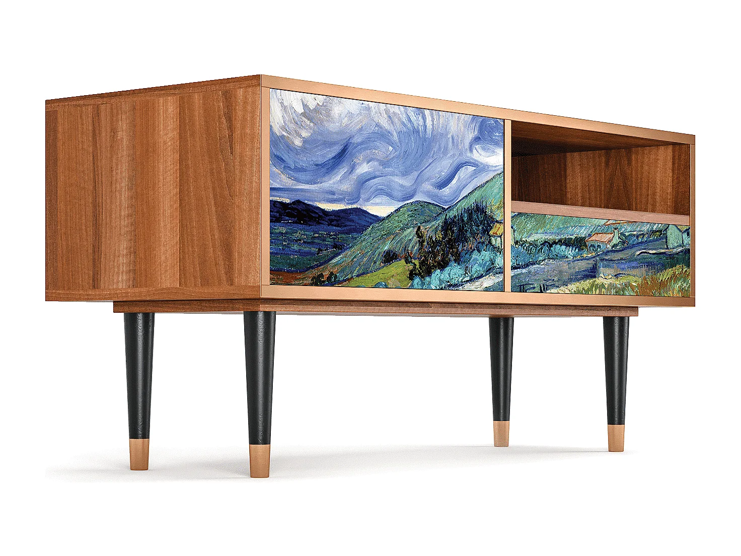 Meuble TV - 115х59х48 cm - T3 - Landscape, Noyer