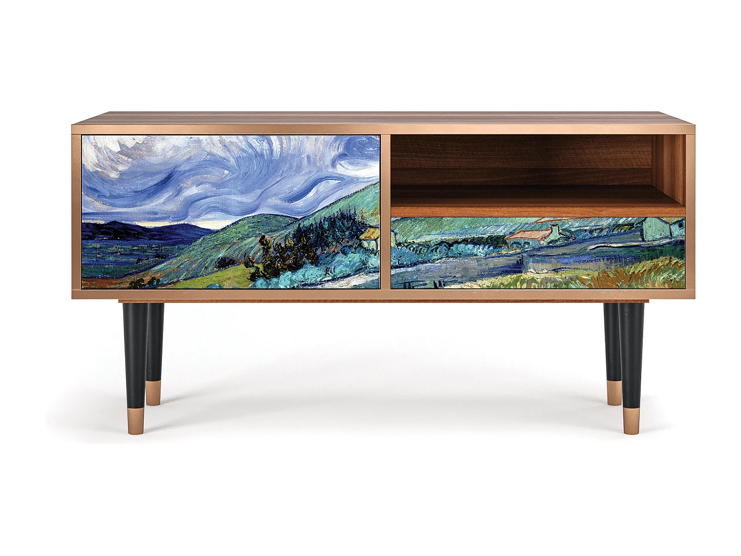 Meuble TV - 115х59х48 cm - T3 - Landscape, Noyer