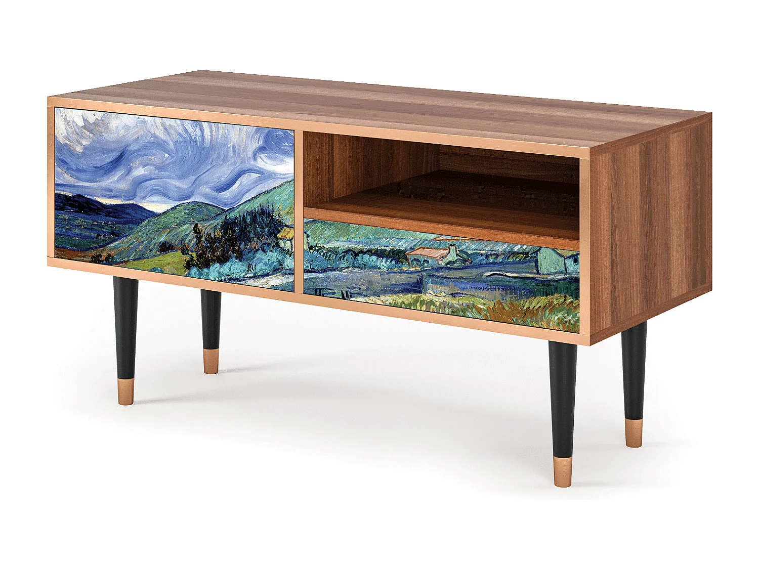 Meuble TV - 115х59х48 cm - T3 - Landscape, Noyer