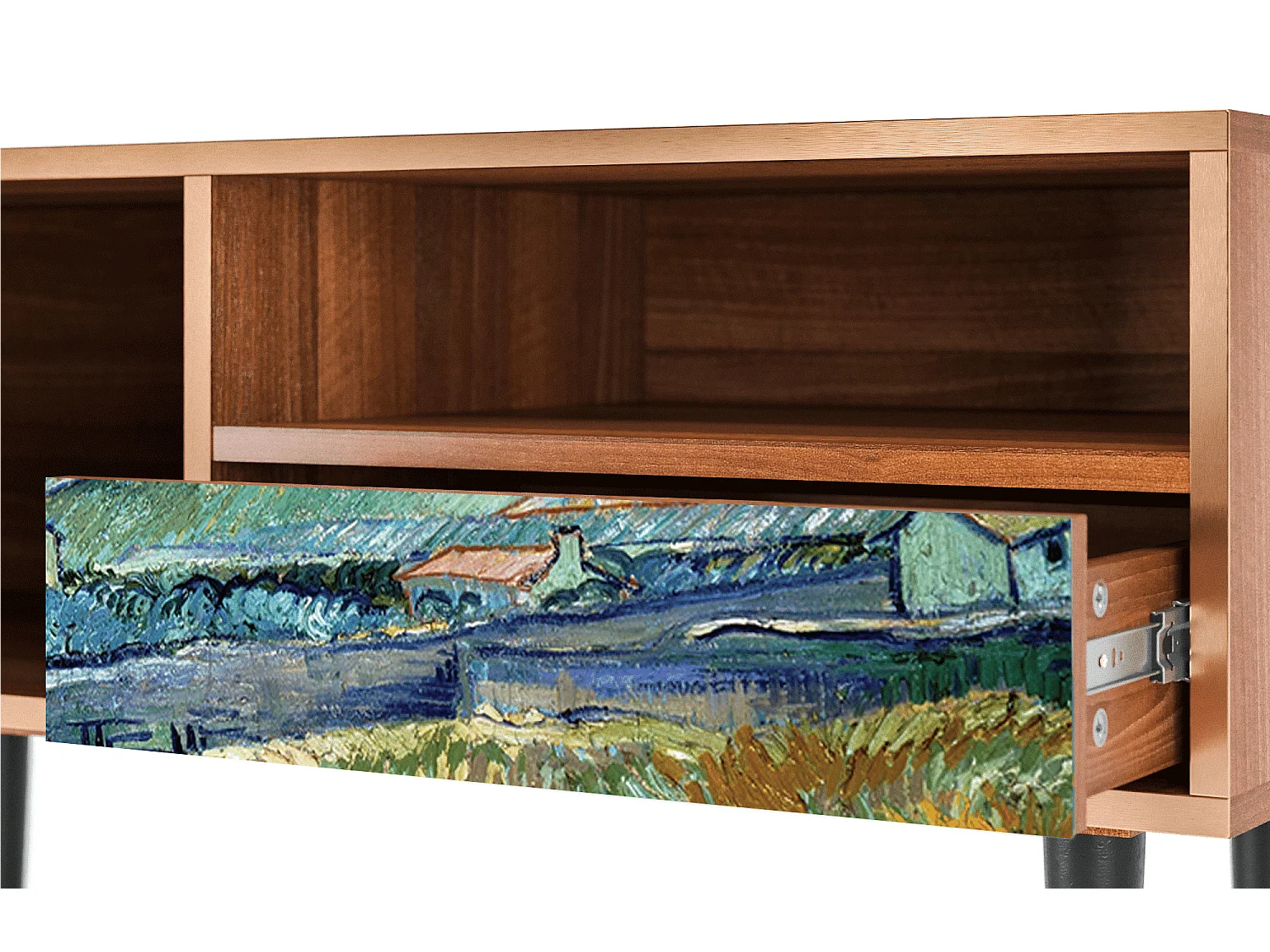 Meuble TV - 115х59х48 cm - T3 - Landscape, Noyer