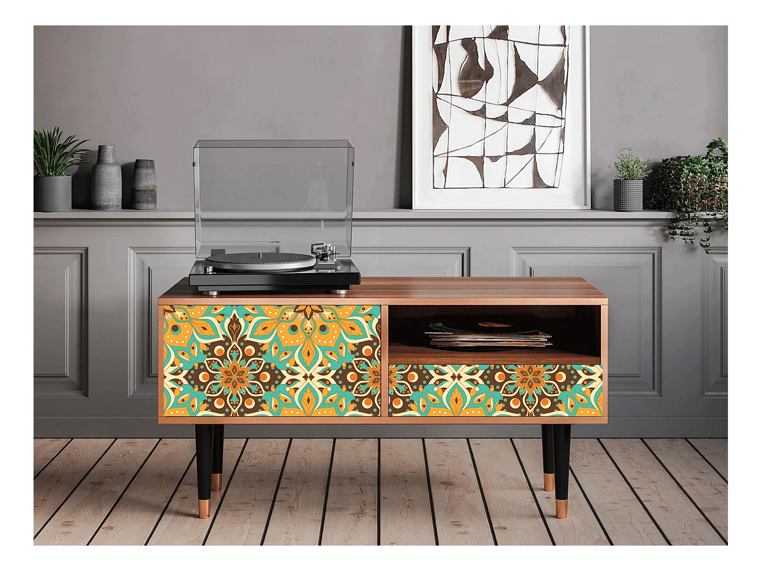 Mobile TV - 115х59х48 cm - T3 - Indian Spices, Noce