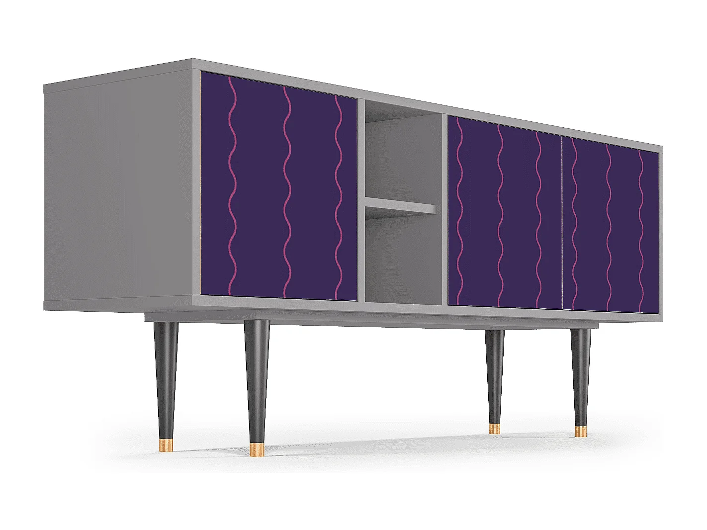 TV-meubel - 150х69х41 cm - T5 - Grape Maccaroni, Grijs