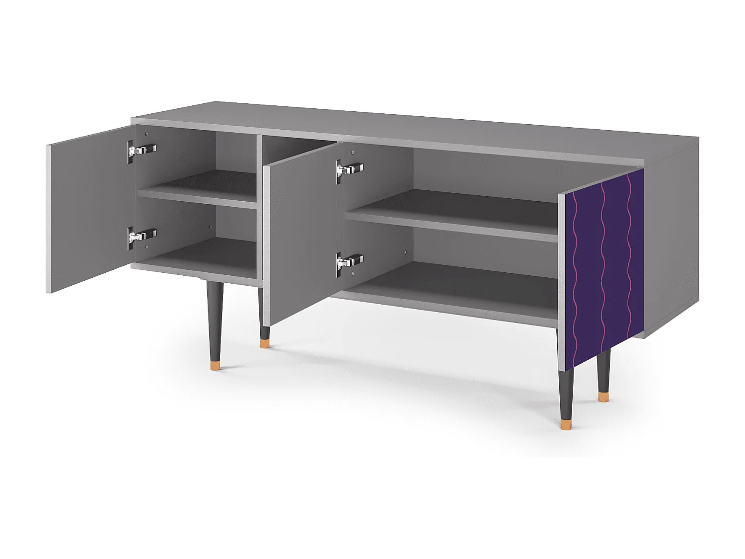 TV-meubel - 150х69х41 cm - T5 - Grape Maccaroni, Grijs