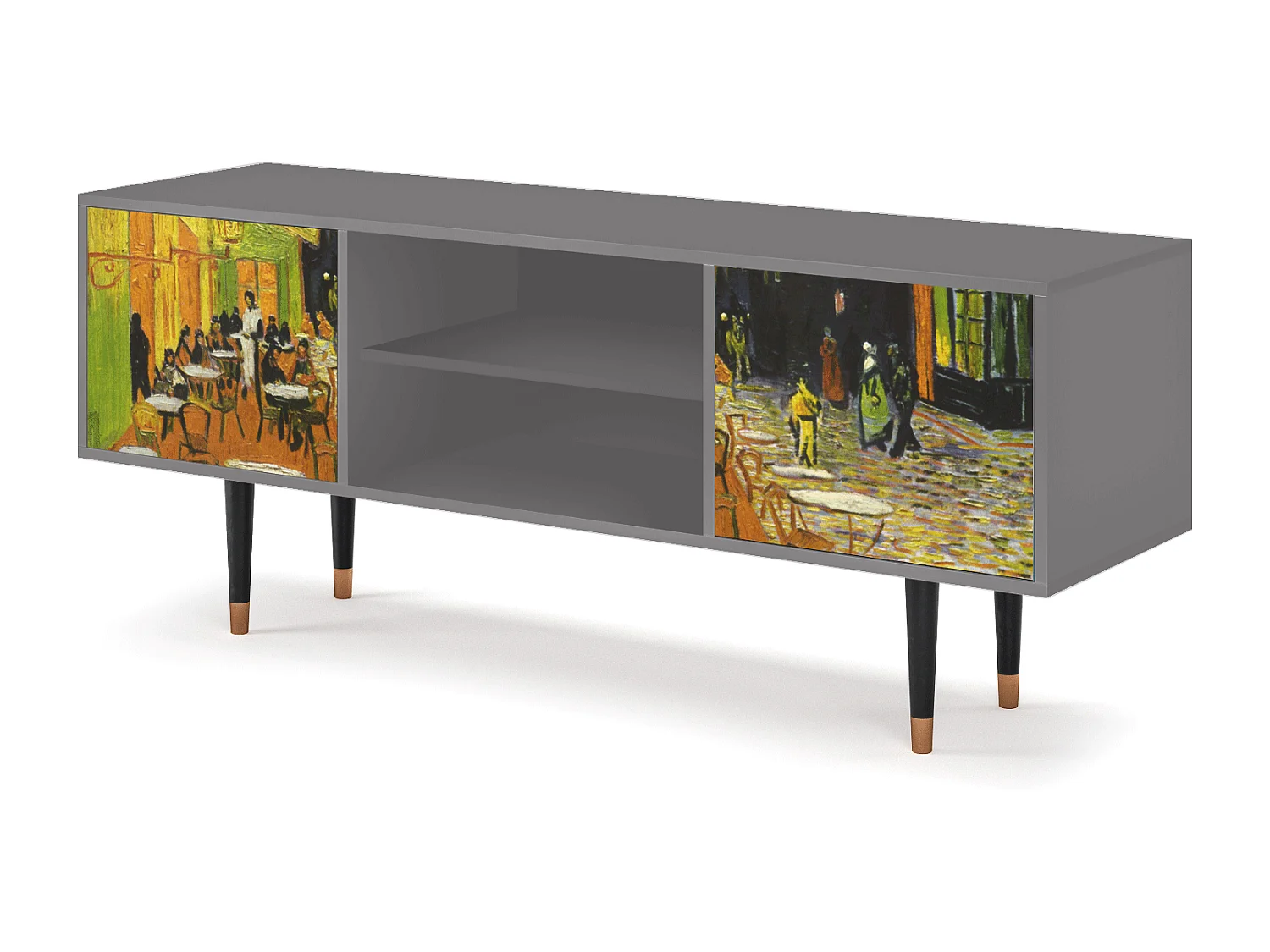 Meuble TV - 170х69х48 cm - T2 - Café Terrace at Night, Gris