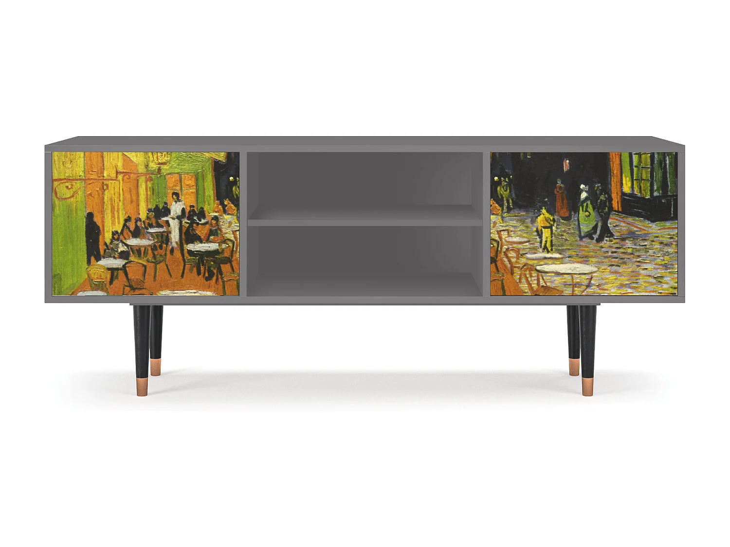 Meuble TV - 170х69х48 cm - T2 - Café Terrace at Night, Gris