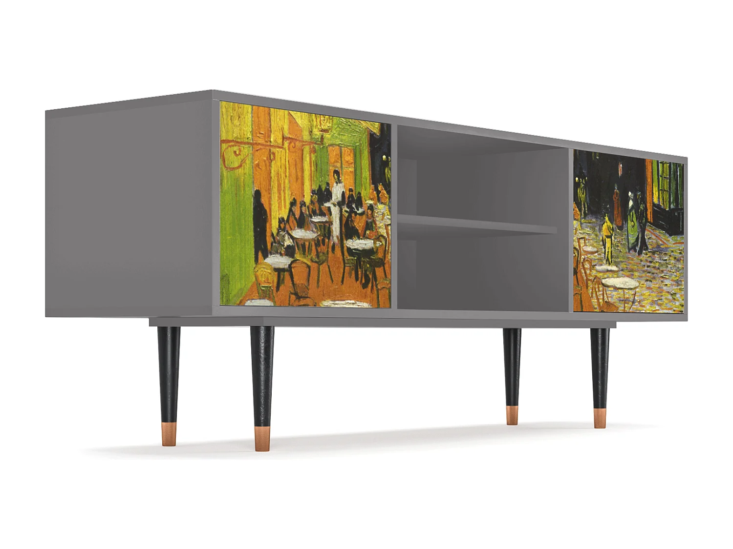 TV-Möbel - 170х69х48 cm - T2 - Café Terrace at Night, Grau