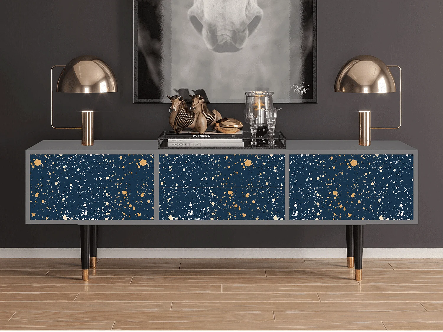 Mobile TV - 170х59х48 cm - T4 - Starfall, Grigio