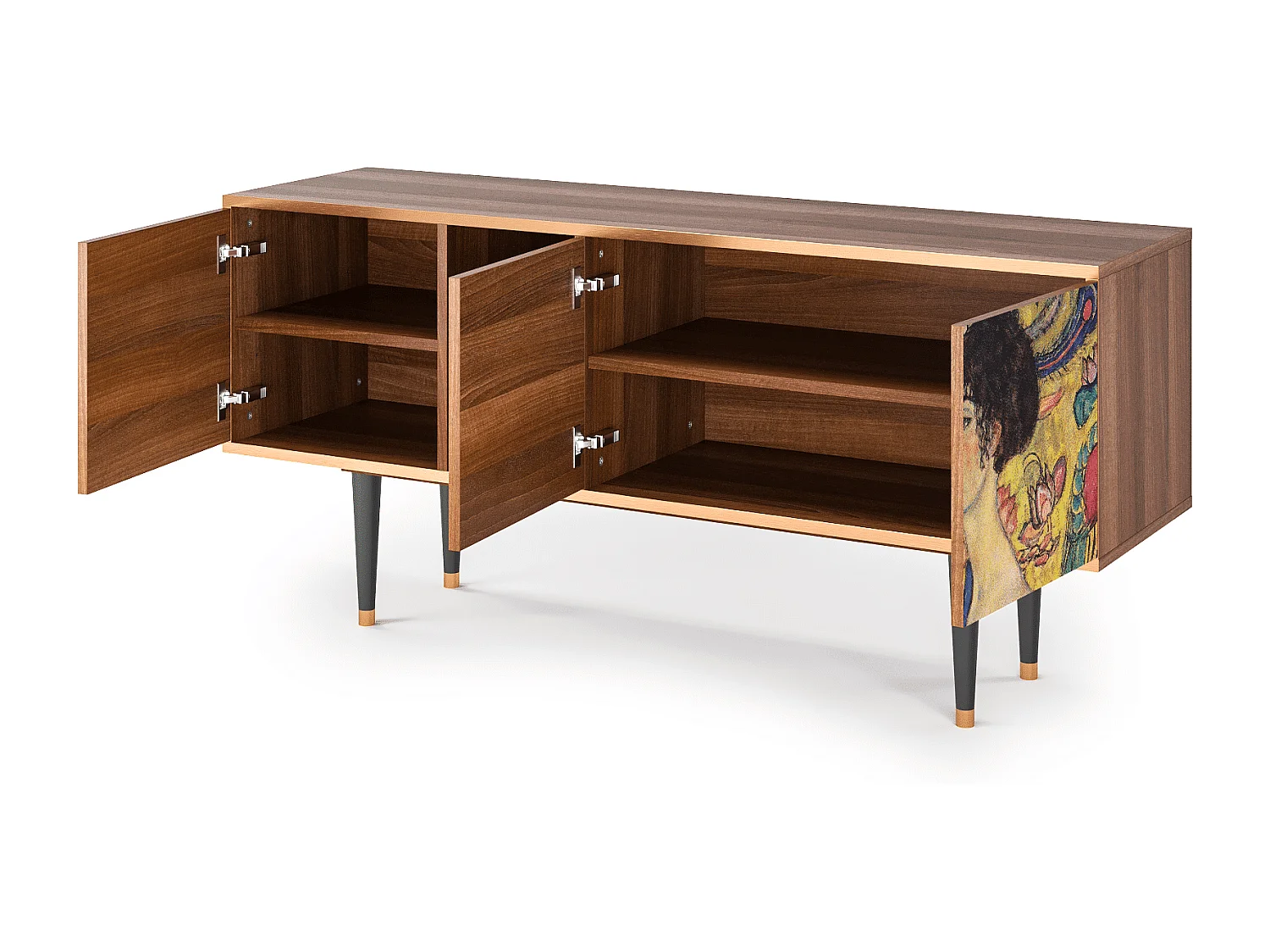 Mobile TV - 150х69х41 cm - T5 - Lady with Fan by Klimt, Noce