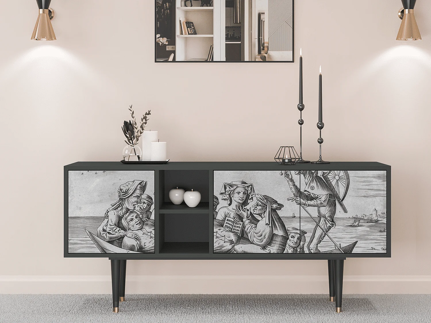 Meuble TV - 150х69х41 cm - T5 - Blau Schuyte, Anthracite