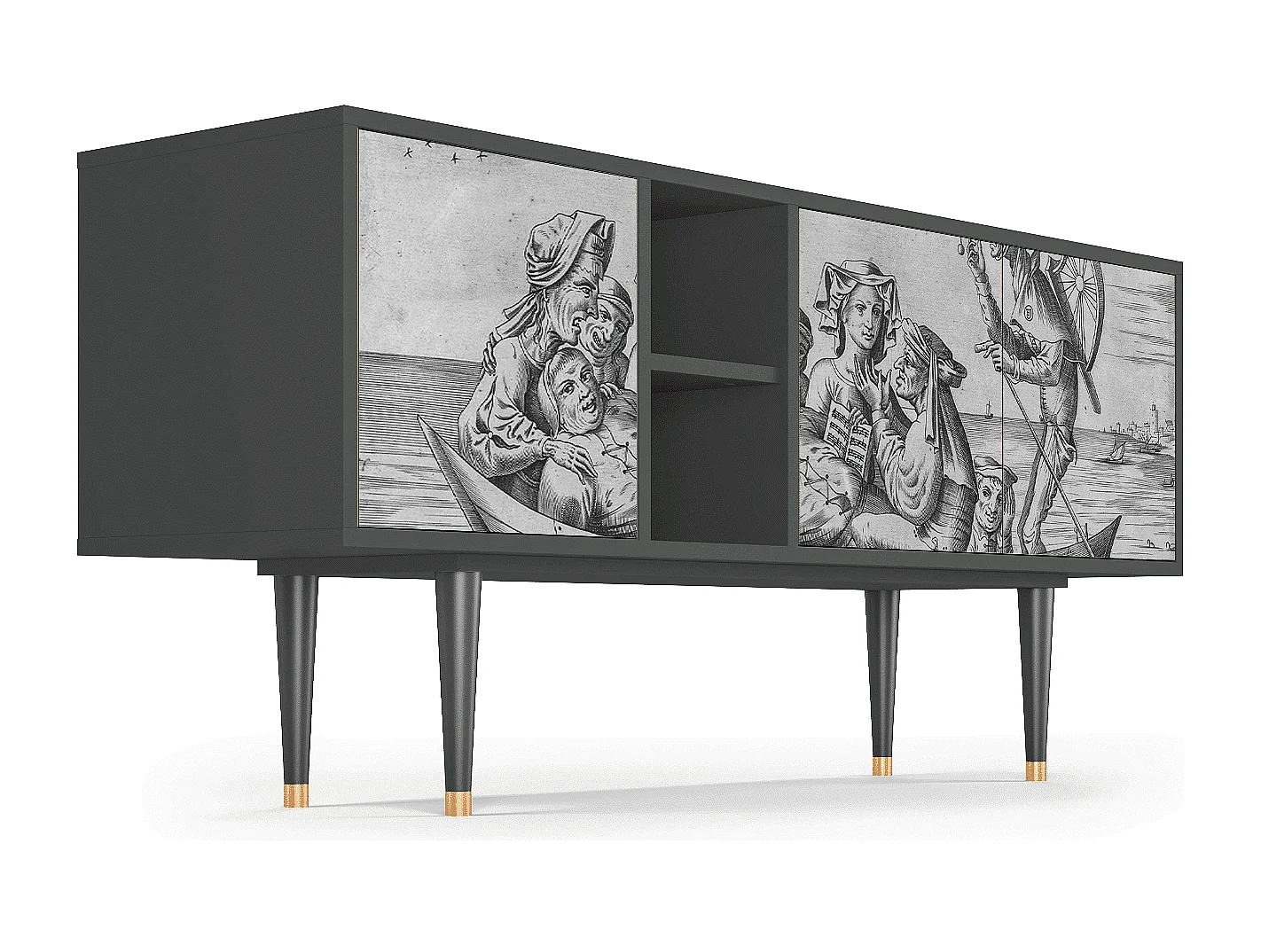 Meuble TV - 150х69х41 cm - T5 - Blau Schuyte, Anthracite