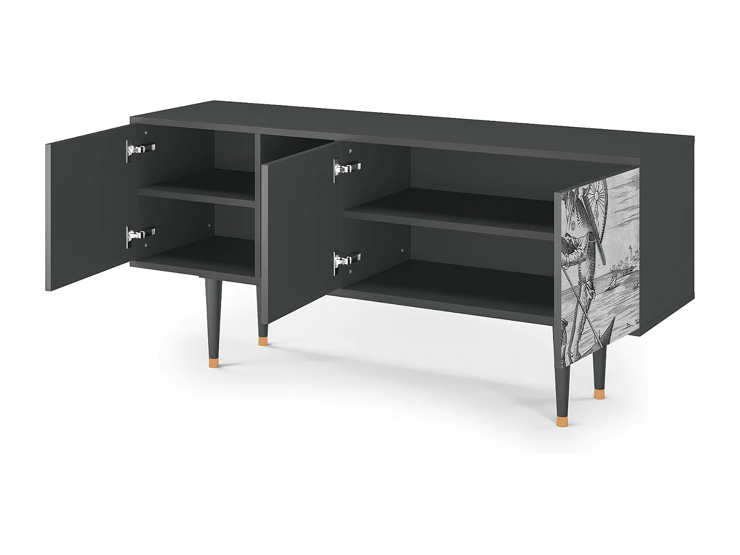 TV-meubel - 150х69х41 cm - T5 - Blau Schuyte, Antraciet