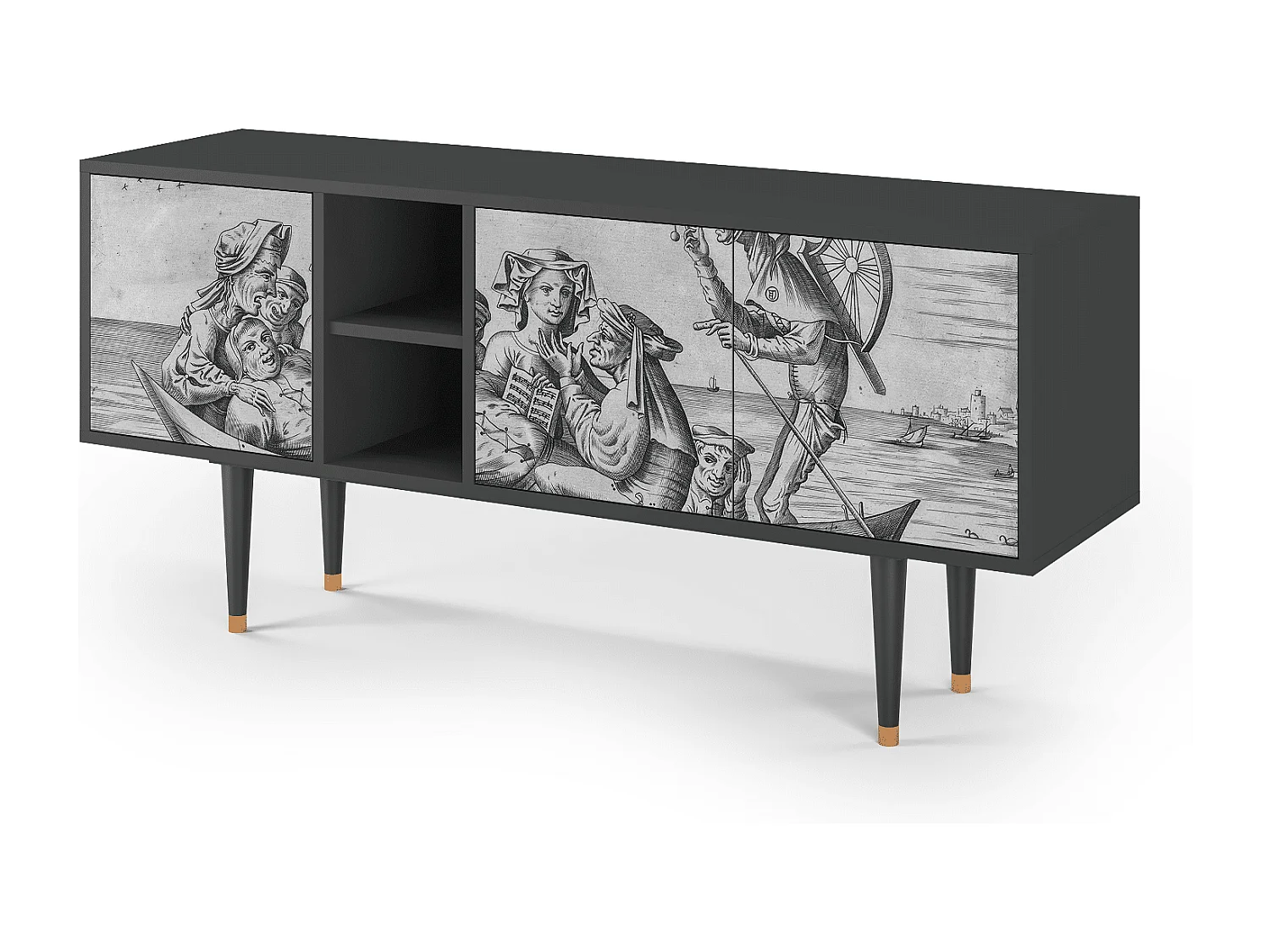 Szafka RTV - 150х69х41 cm - T5 - Blau Schuyte, Antracyt