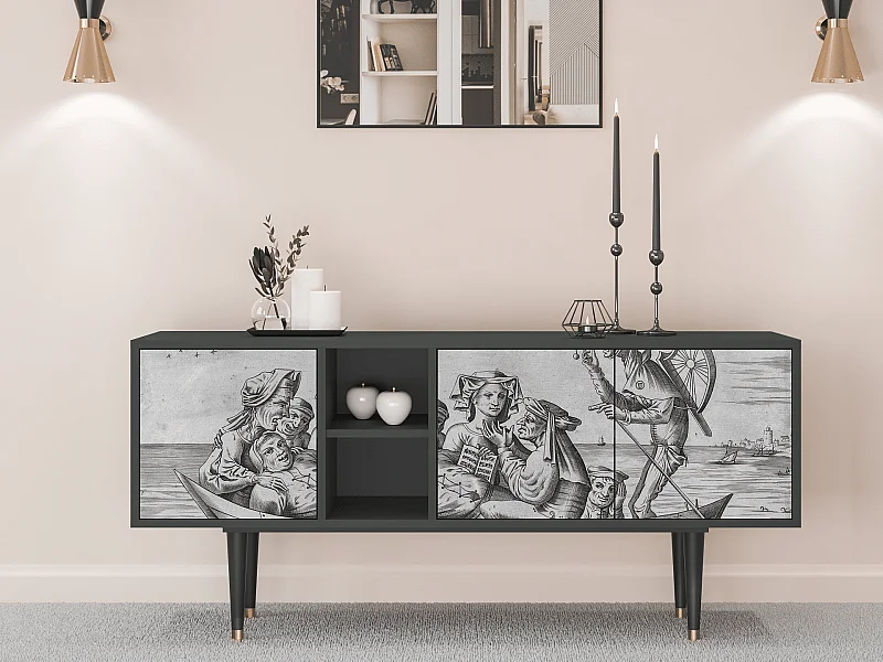 Szafka RTV - 150х69х41 cm - T5 - Blau Schuyte, Antracyt