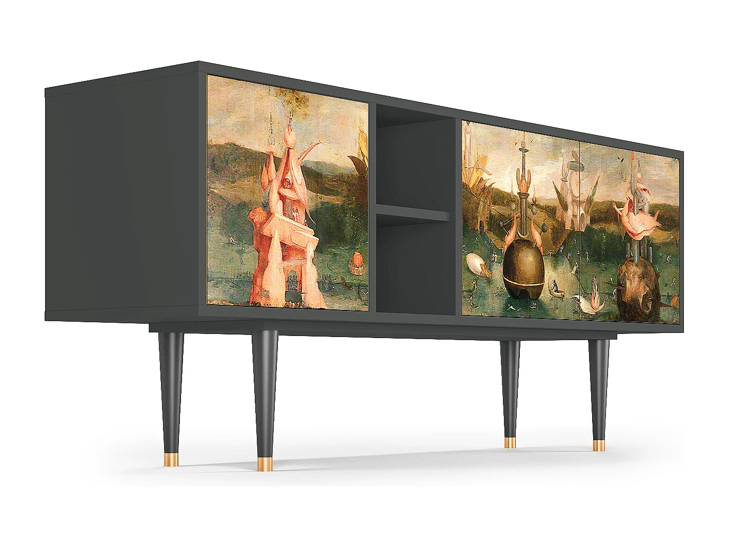 Meuble TV - 150х69х41 cm - T5 - Garden of Delights , Anthracite