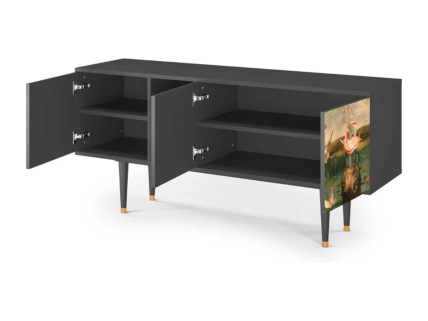 Meuble TV - 150х69х41 cm - T5 - Garden of Delights , Anthracite