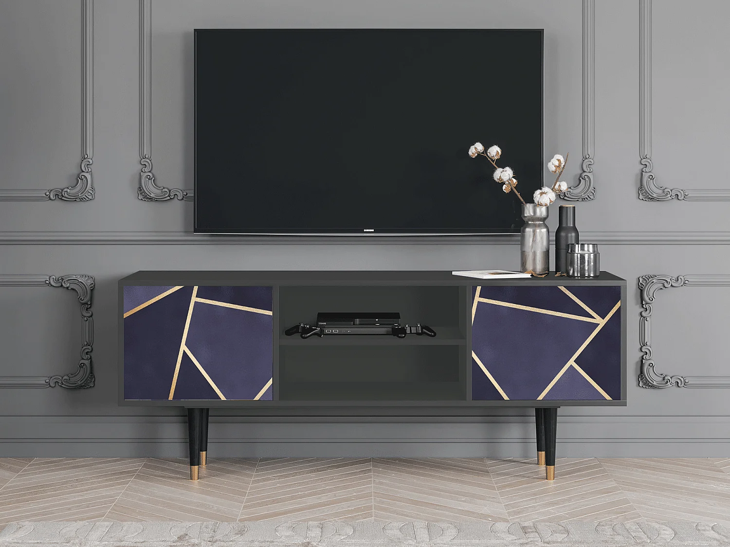 Mobile TV - 170х69х48 cm - T2 - The Amethyst, Antracite