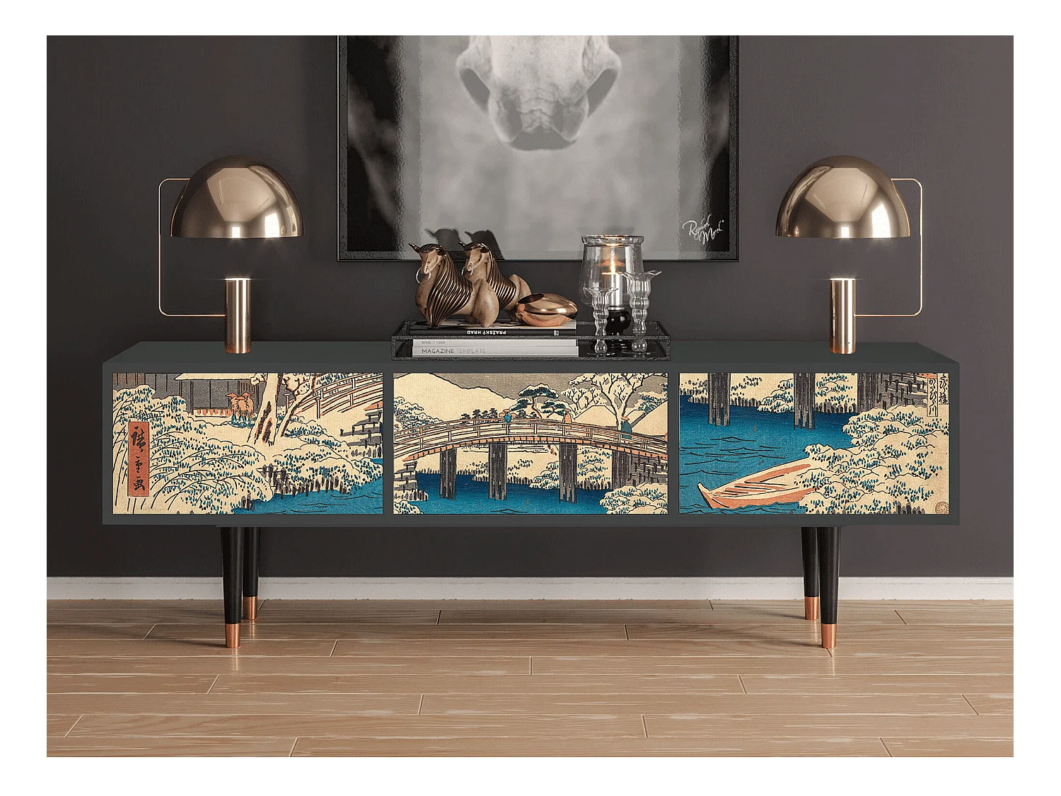 Meuble TV - 170х59х48 cm - T4 - Katabira River, Anthracite