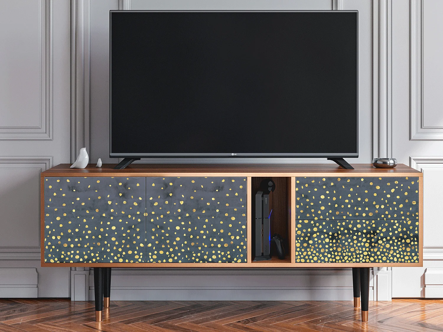 TV-Möbel - 170х69х48 cm - T1 - Foggy Lights, Walnuss