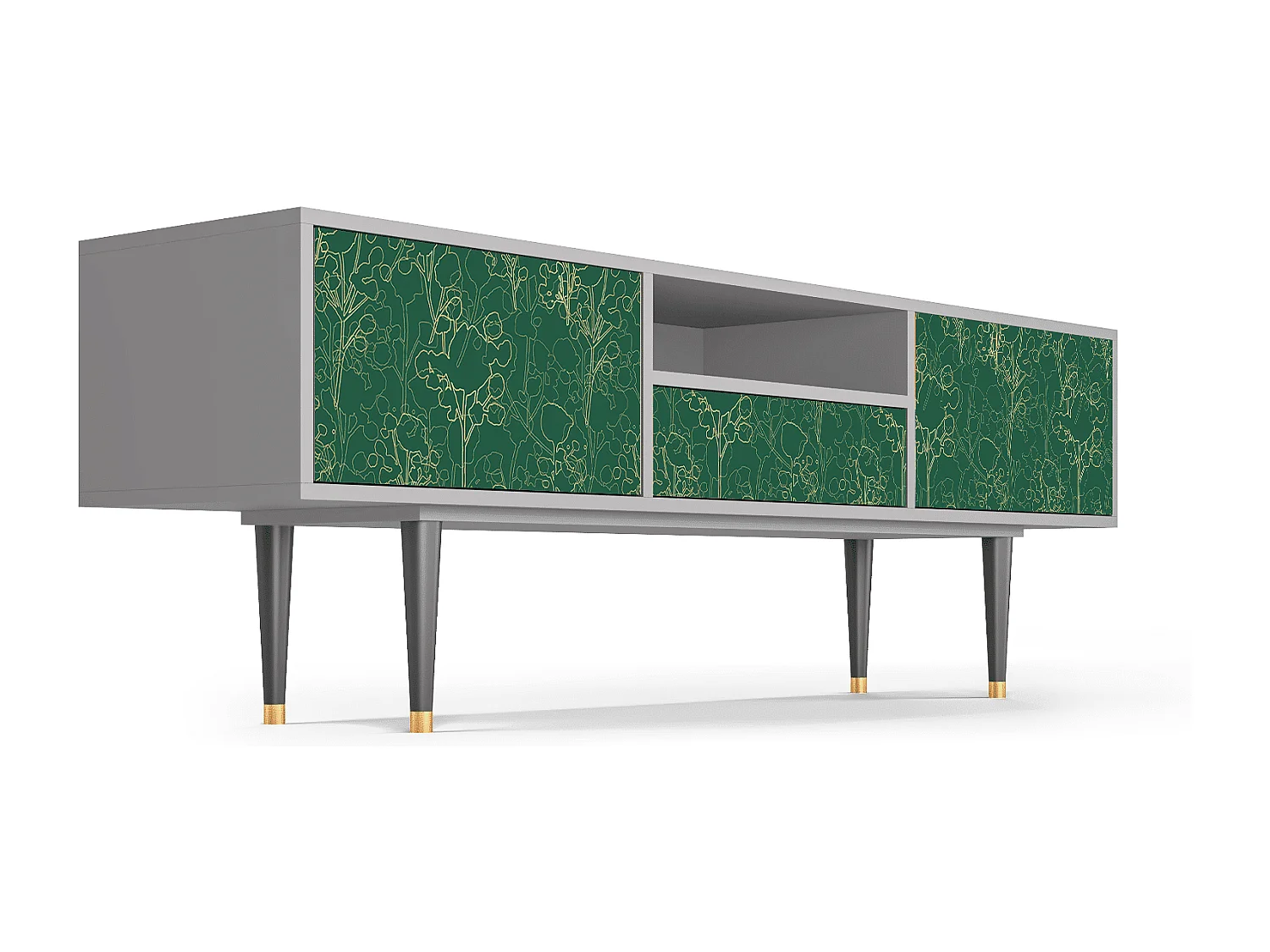 Meuble TV - 170х59х41 cm - T6 - Emerald Forest, Gris