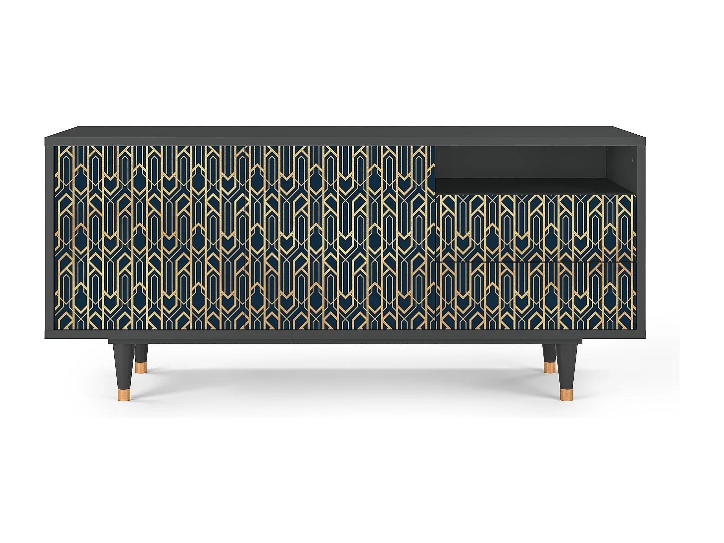 Meuble TV - 125х56х41 cm - T7 - Golden Empire, Anthracite