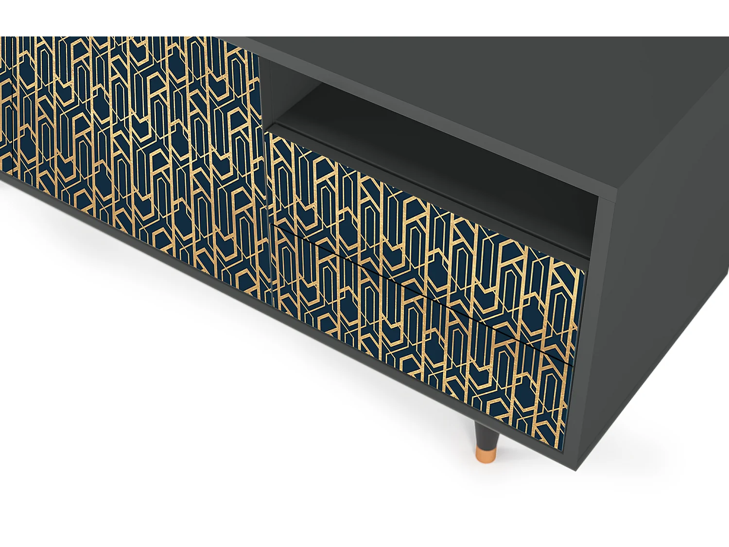 Meuble TV - 125х56х41 cm - T7 - Golden Empire, Anthracite